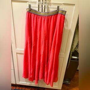 Elegant Red Maxi Skirt
